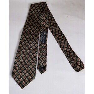 Vintage Burberrys Navy Classic Mens Necktie Paisley Print 100% Silk England